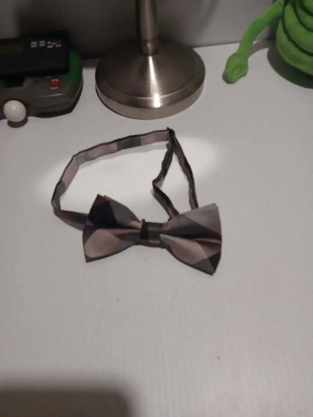 Sparks Fine Goods Plaid Pre-Tied Bow Tie Pink Brown